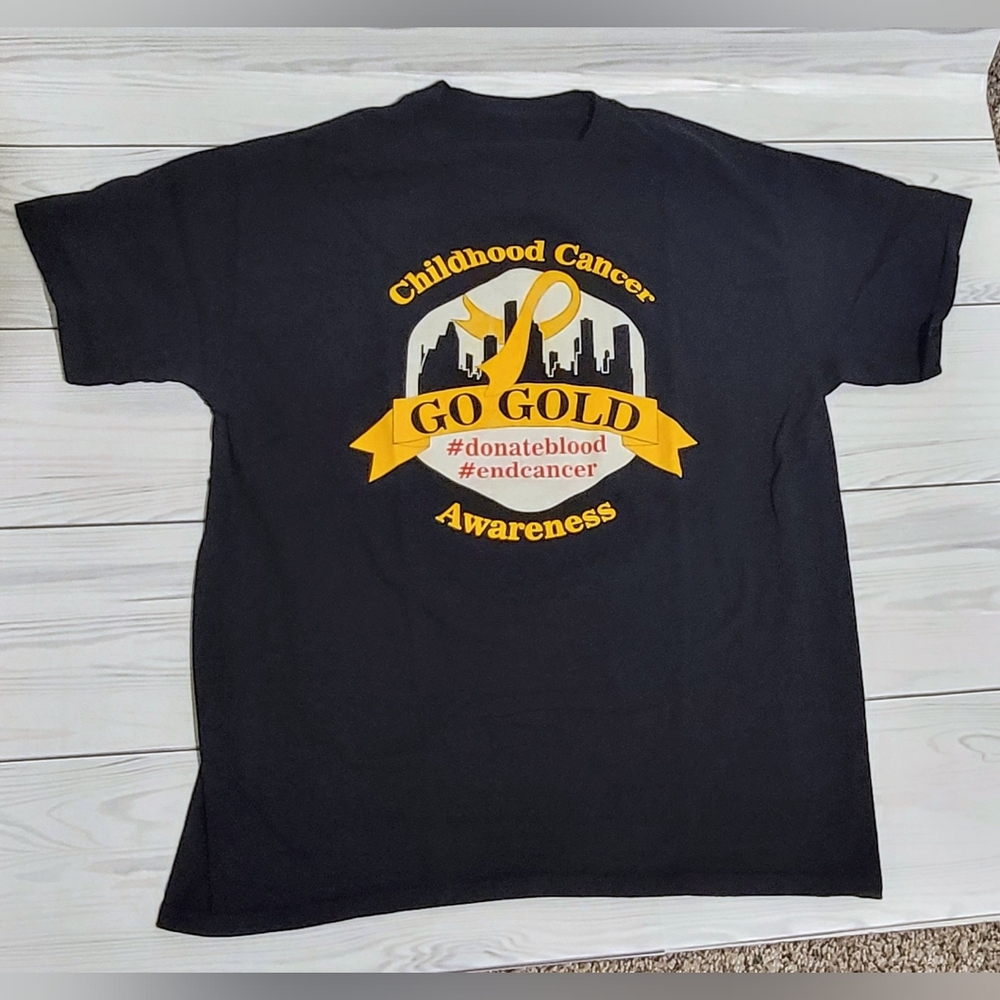 Childhood Cancer Awareness Tee Black & Gold UT MD Anderson Cancer Center - Picture 3 of 4